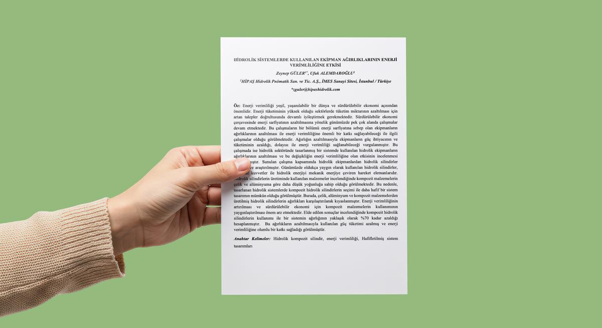 Hidrolik Sistemlerde Kullanılan Ekipman Ağırlıklarının Enerji Verimliliğine Etkisi