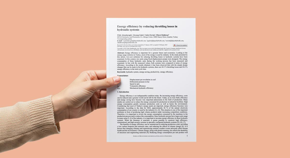 Hidrolik Sistemlerde Kısılma Kayıplarını Azaltarak Enerji Verimliliği Sağlanması
